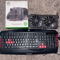 Cyber Power Keyboard MSI Graphics Card DUAL CHARGING STATION 