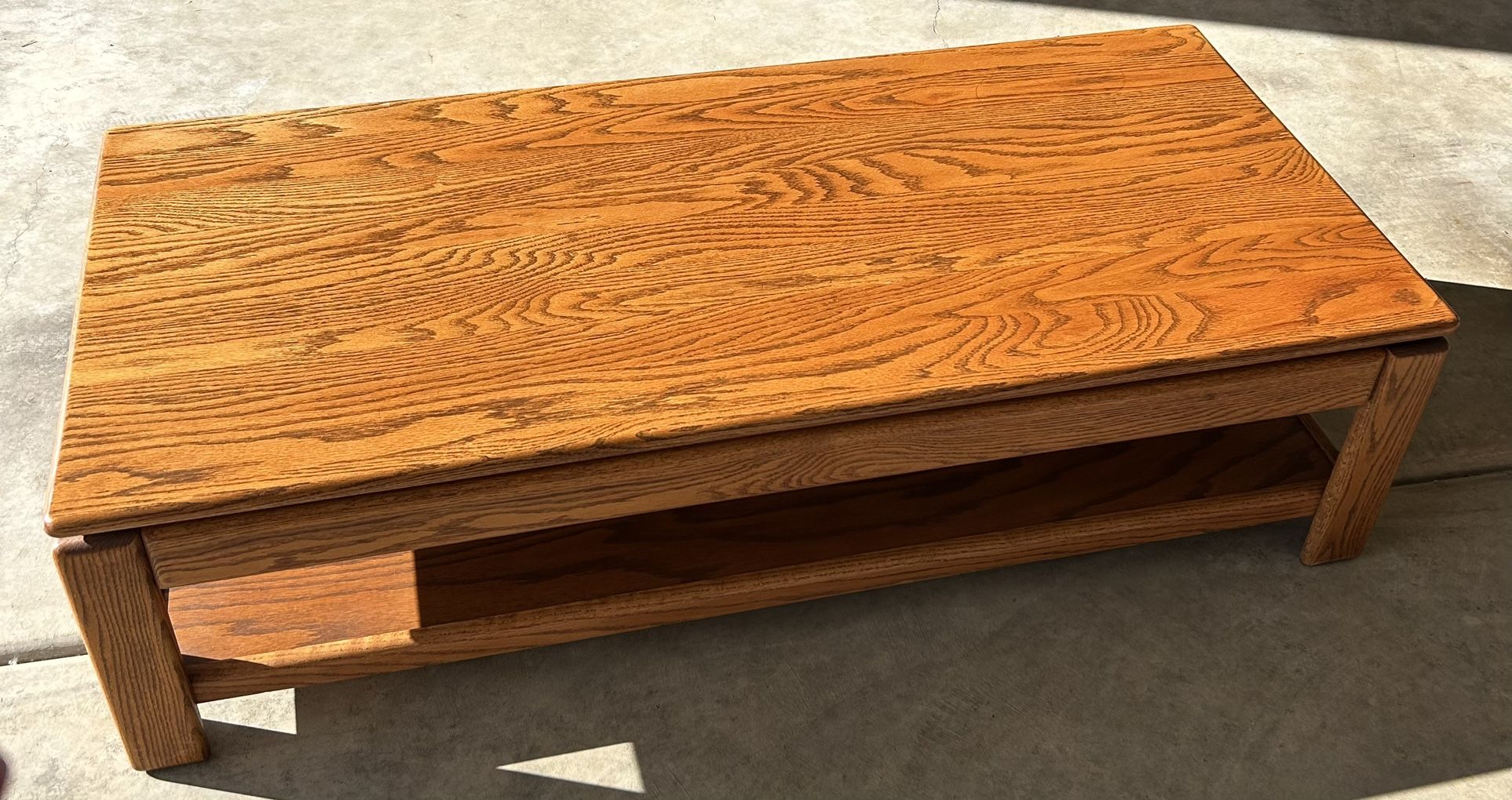 4 Piece SOLID OAK Wood Coffee Table, 2 End Tables And A Short Sofa Table