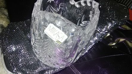 Mikasa crystal candle holder