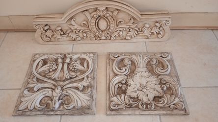 SET OF 4 ARCHITECTURAL WALL DECOR PIECES DISTRESSED