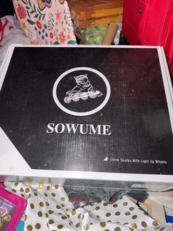 shoebox for Sowume Inline Skates with Light Up Wheels.