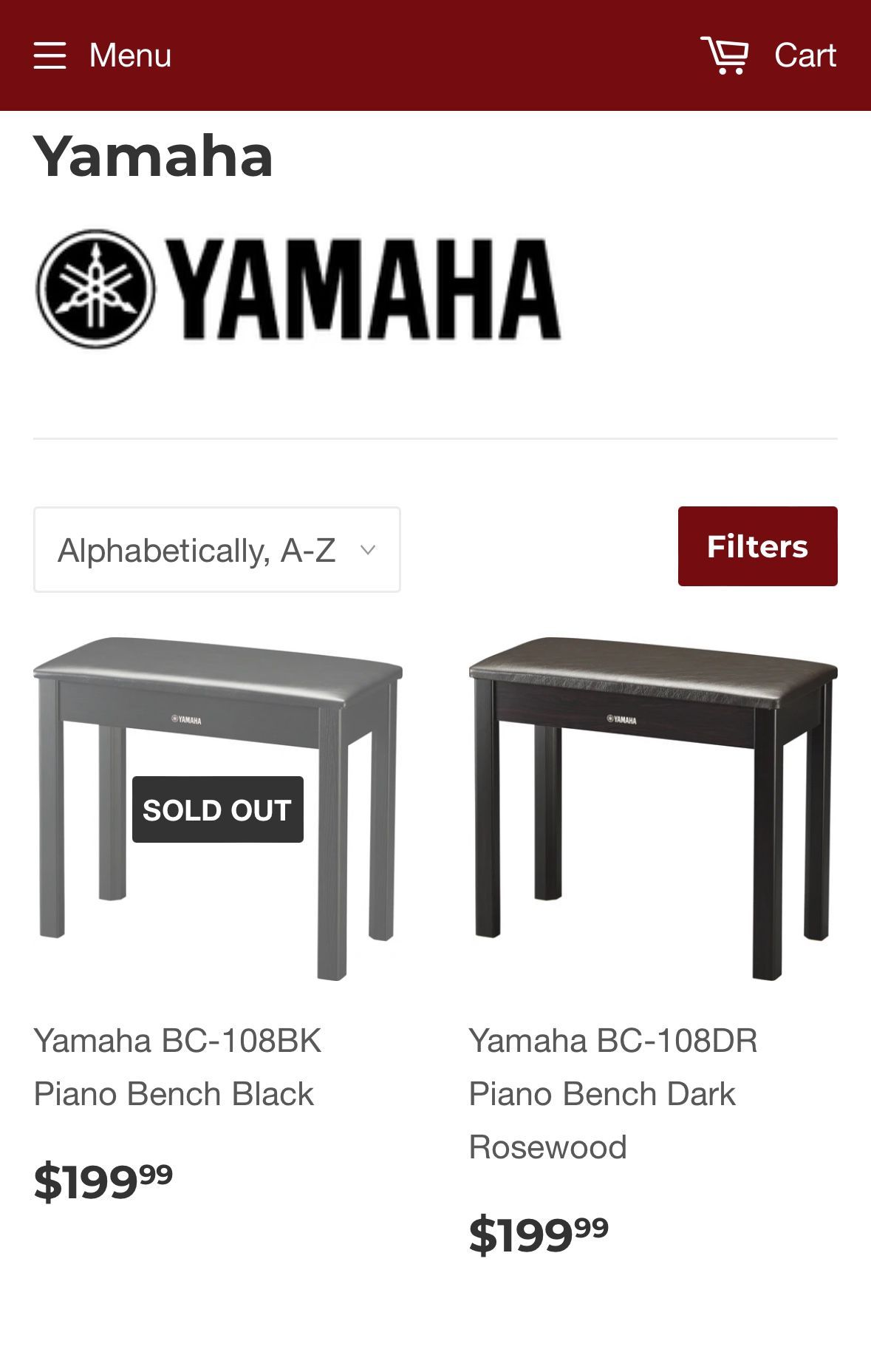 Yamaha piano bench, BC-108DR