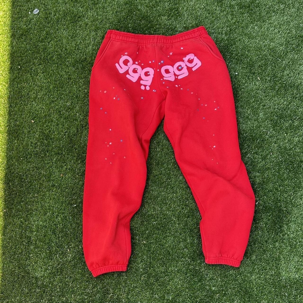 Spider Worldwide Men's Red and Pink Joggers-tracksuits(67)45