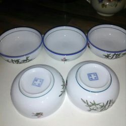 5 Chinese Porcelain Rice Bowls