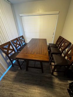 Counter Height Dining Table Set with 6 Chairs