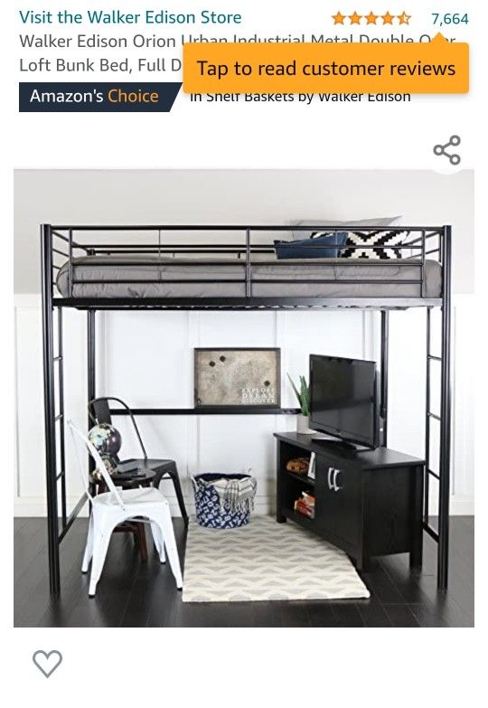 Walker Edison Loft Bed Size Full With Mattress