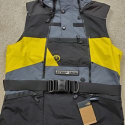 The North Face Unisex Steep Tech Vest Anorak Jacket Scot Schmidt Large Yellow Gray Black