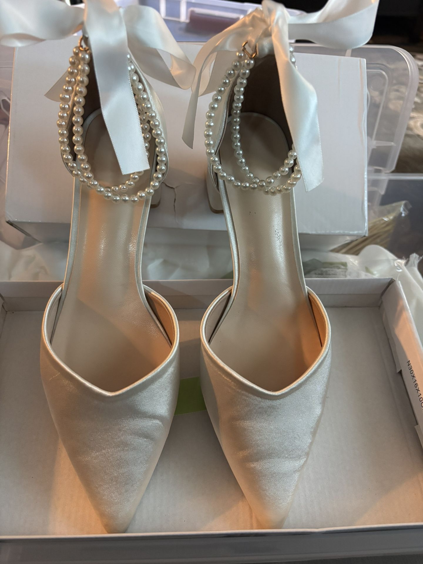 Satin Off White Wedding Shoes