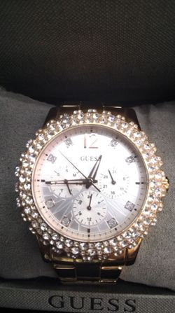 GUESS Women's Rose Gold-Tone Multi-Function Watch