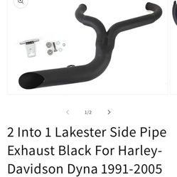 2 Into 1 Exhaust For Harley Dyna