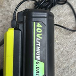 CHARGER AND BATTERY RYOBI 40 VOLT NEW $75 FOR BOTH