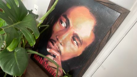 Antique Bob Marley Painting Framed
