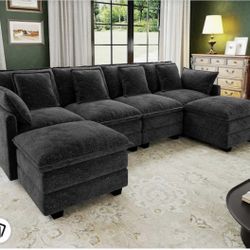 107 Inch Sectional Cloud Sofa (Like-new Condition)