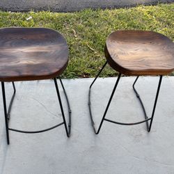 Lindo Par De Banquitos Cafes 