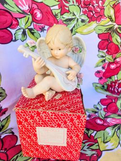 Enesco Porcelain Cherub/Baby Angel Figurine, 1989 in box-$15- Yucaipa