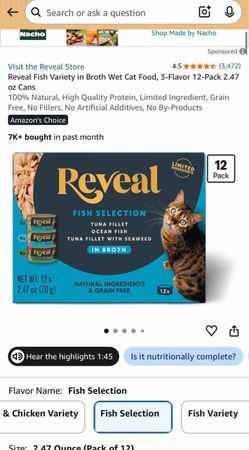 Reveal Fish Selection Wet Cat Food 12-Pack