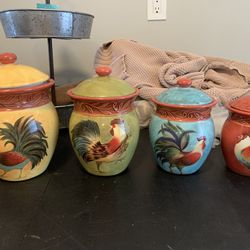 Cracker Barrel Rooster Canister Set!