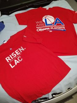 $ 14 for both LA CLIPPERS PLAYOFFS TSHIRTS, both sz XL . 2015 AND 2012