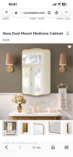 (Gold )Nora dual wall mount medicine cabinet NEW in box
