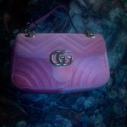 Gucci Velvet Marmont Pink Bag