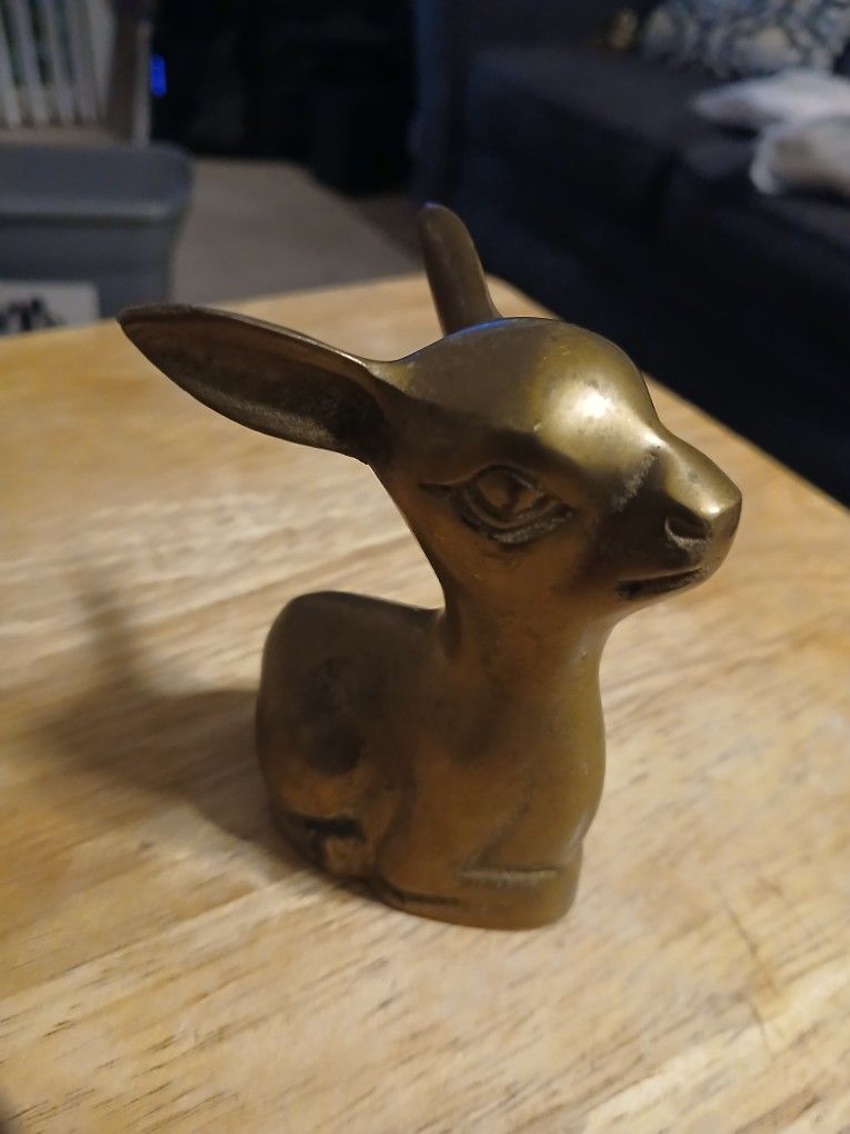 Vintage Brass Fawn