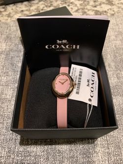 Coach New York Women's Watch Pink Leather Strap