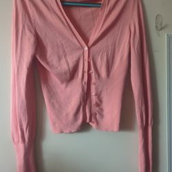 MODA INTERNATIONAL sz 2 - Skirt Set Peach/Pink Cardigan and Lined.  S