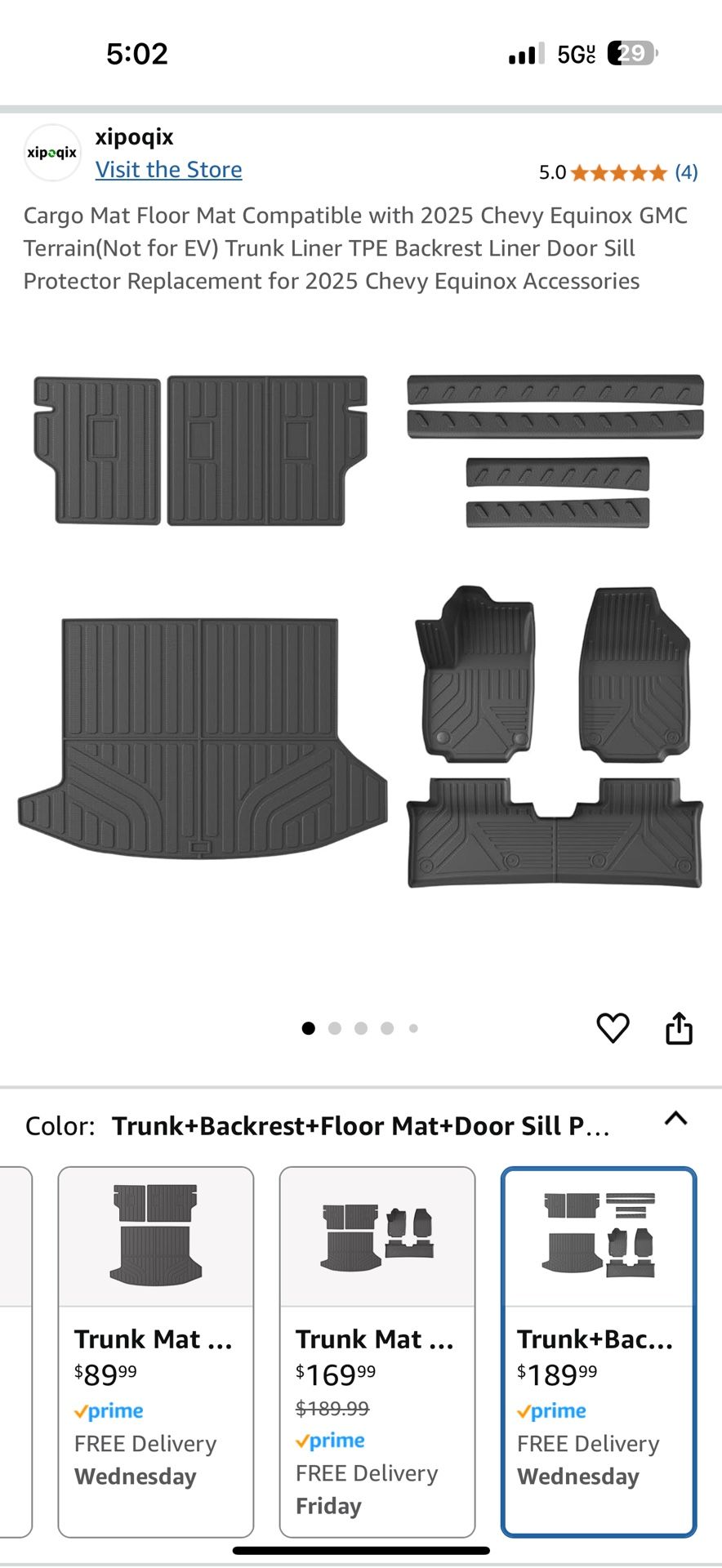 All Weather Floor Mats 2018-2025 GMC Terrain Or Chevy Equinox