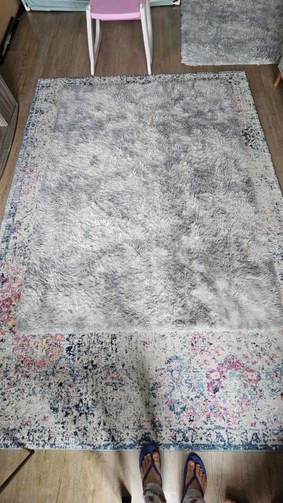 Soft Fluffy Shaggy Area Rugs โ Grey โ Multiple Sizes Available