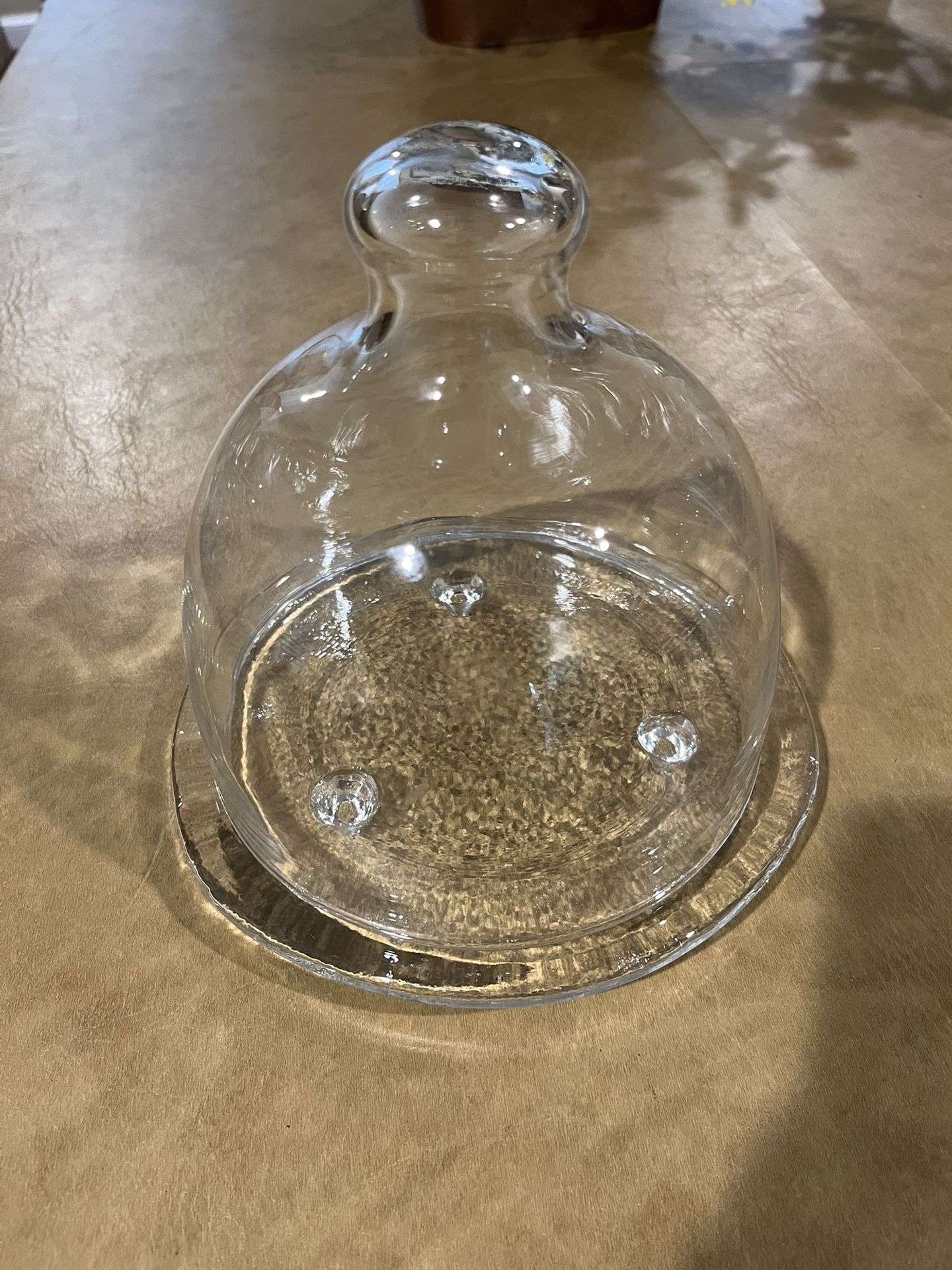 NEW Clear Glass Dome w/base 8x8" Cheese Dome dining decor serveware