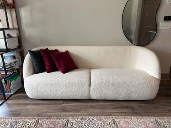 Boucle Sofa – 85 inches, Cream