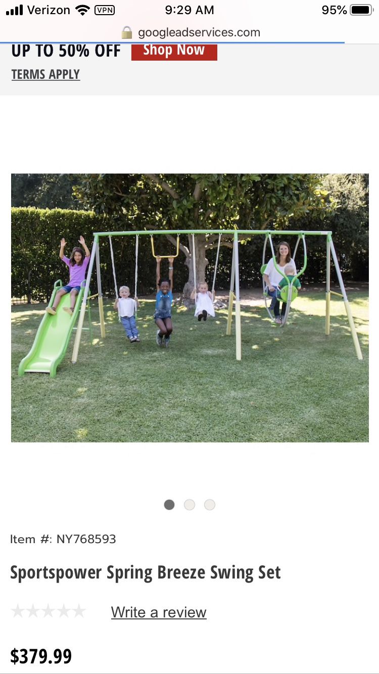 NEW Sportspower Me and my toddler Swing Set