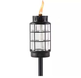 TIKI 65 in. Easy Install Torch Metal Lantern Black