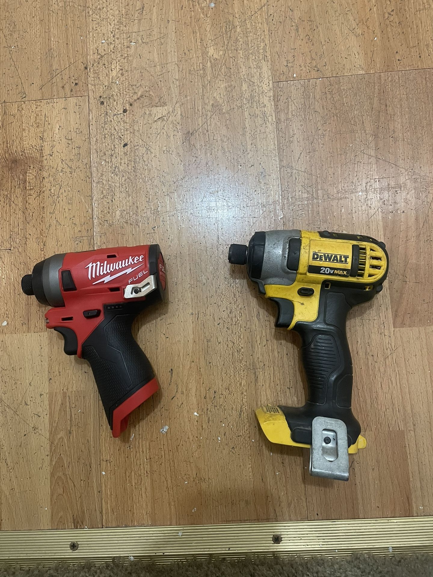 Milwaukee And Dewalt Impact Driver 1/4