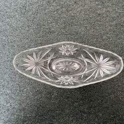 Vintage Glass Relish Or Vegetable Dish