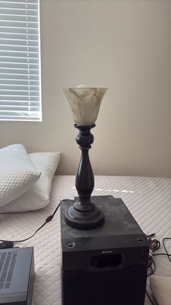 Table Lamp with Marble Glass Shade