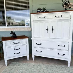 MCM Marquee Italian Kent Cofey Two Piece Solid Wood Furniture Set