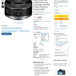 Canon RF 16mm F2.8 STM Lens (Brand New)