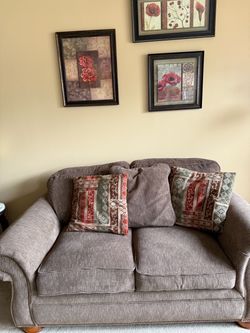 Loveseat with decor