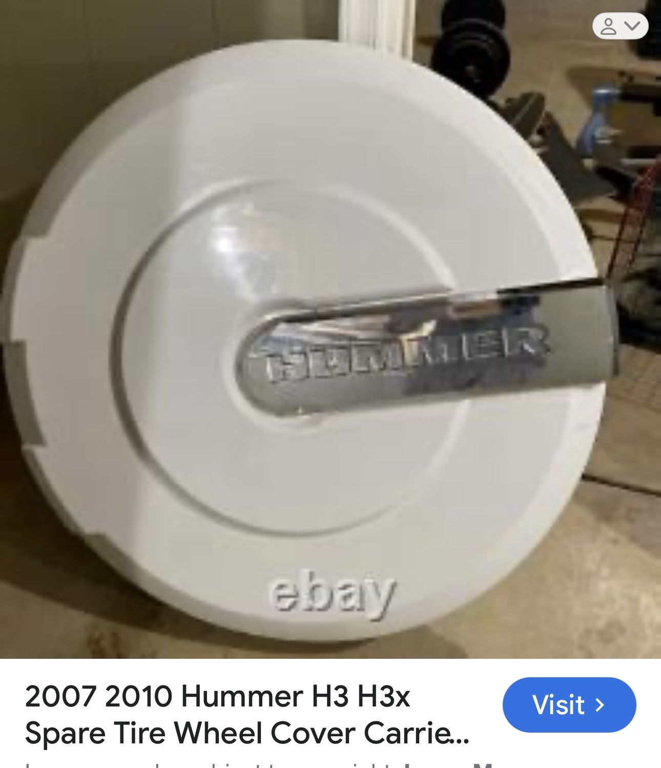 Hummer H3 H3x 2007-2010 Spare Tire Wheel Cover Carrier