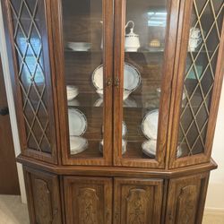 Solid Wood China Cabinet / Hutch – Glass Doors