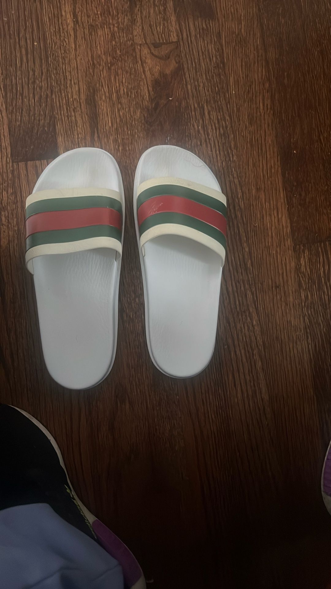 White Gucci Slides