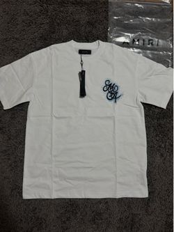 White and blue rhinestone Amiri shirt size M&L
