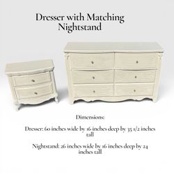 Vintage Dresser + Matching Nightstand Set – Professionally Refinished