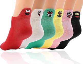 2 pack (6pc) mixed emojis Cartal Low cut Ankle funny Novelty socks US Women 6-9