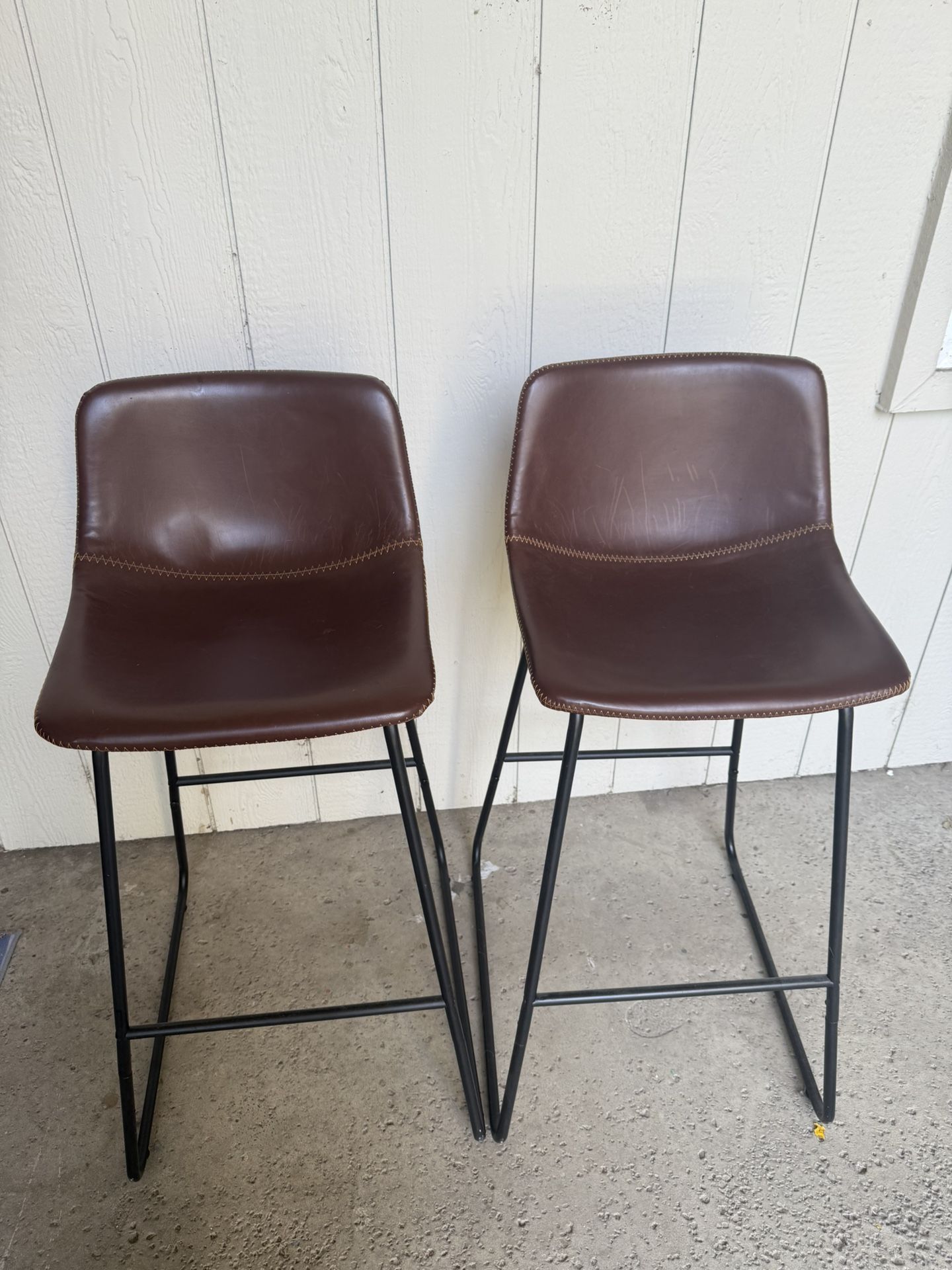 2 Bar Stools – Brown Metal Legs – $20 for Both