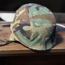 Vintage Military Us PASGT Helmet With Camo Cover