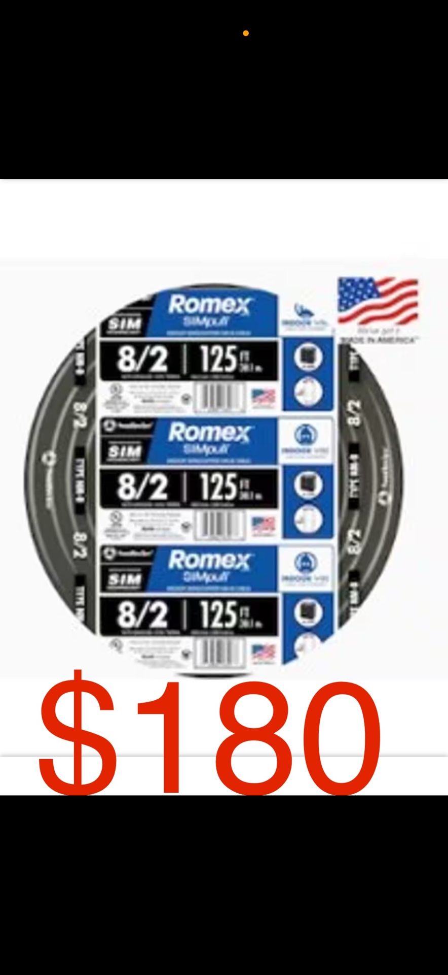 8/2 Romex 125ft