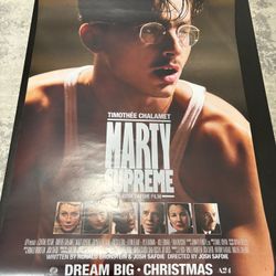 Marty supreme movie poster double sided A24 Timothee Chalamet 