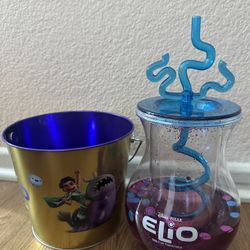 NEW Disney Elio Bottle Cup Sipper & Popcorn  Bucket AMC Exclusive